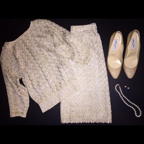 Oscar de la Renta Dresses & Skirts - Vintage Oscar de la Renta Knit Skirt Set